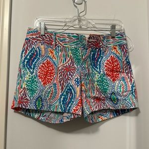 Lilly Pulitzer multi color coral print shorts size 2